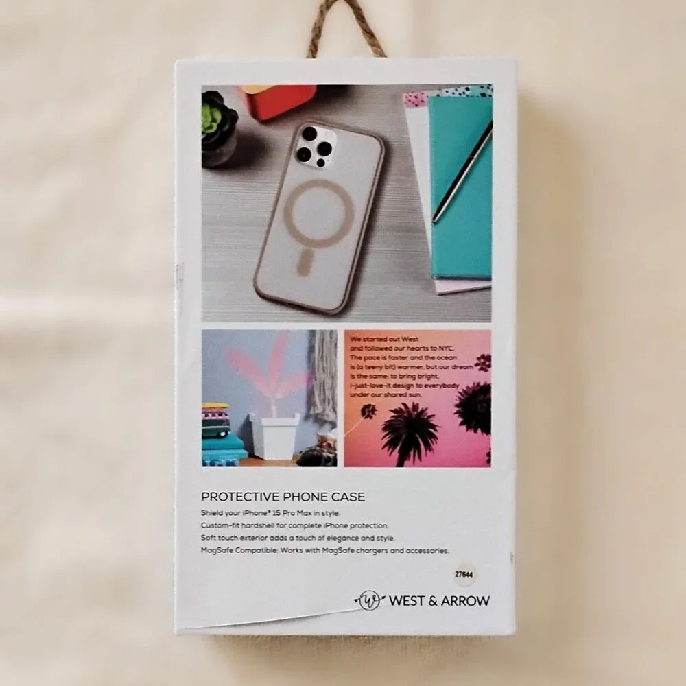 West & Arrow White/Tan iPhone 15 Pro Max Protective Phone Case